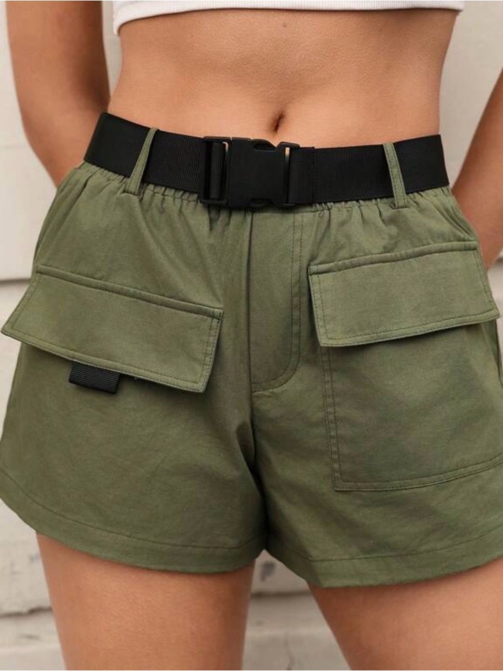 Utility Cargo Shorts in Olive Green